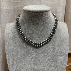 Black/Silver Freshwater Pearl Necklace
